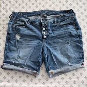 Torrid Distressed Blue Jean Shorts